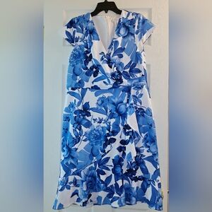 London Times petite Short Printed Floral Knee Length Cocktail Dress Size 16P NWT